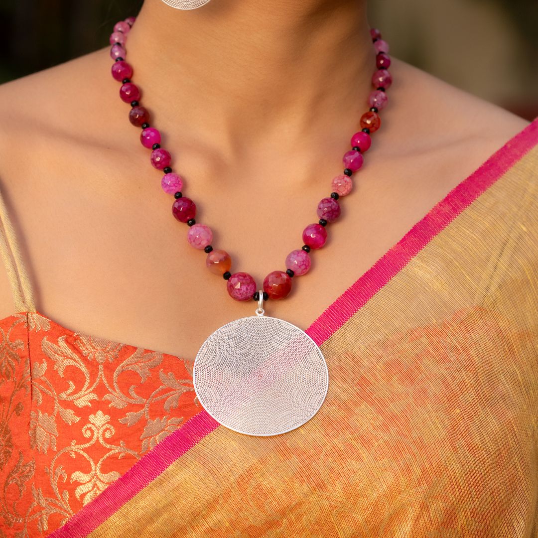 Odisha filigree silver necklace artisan craft India