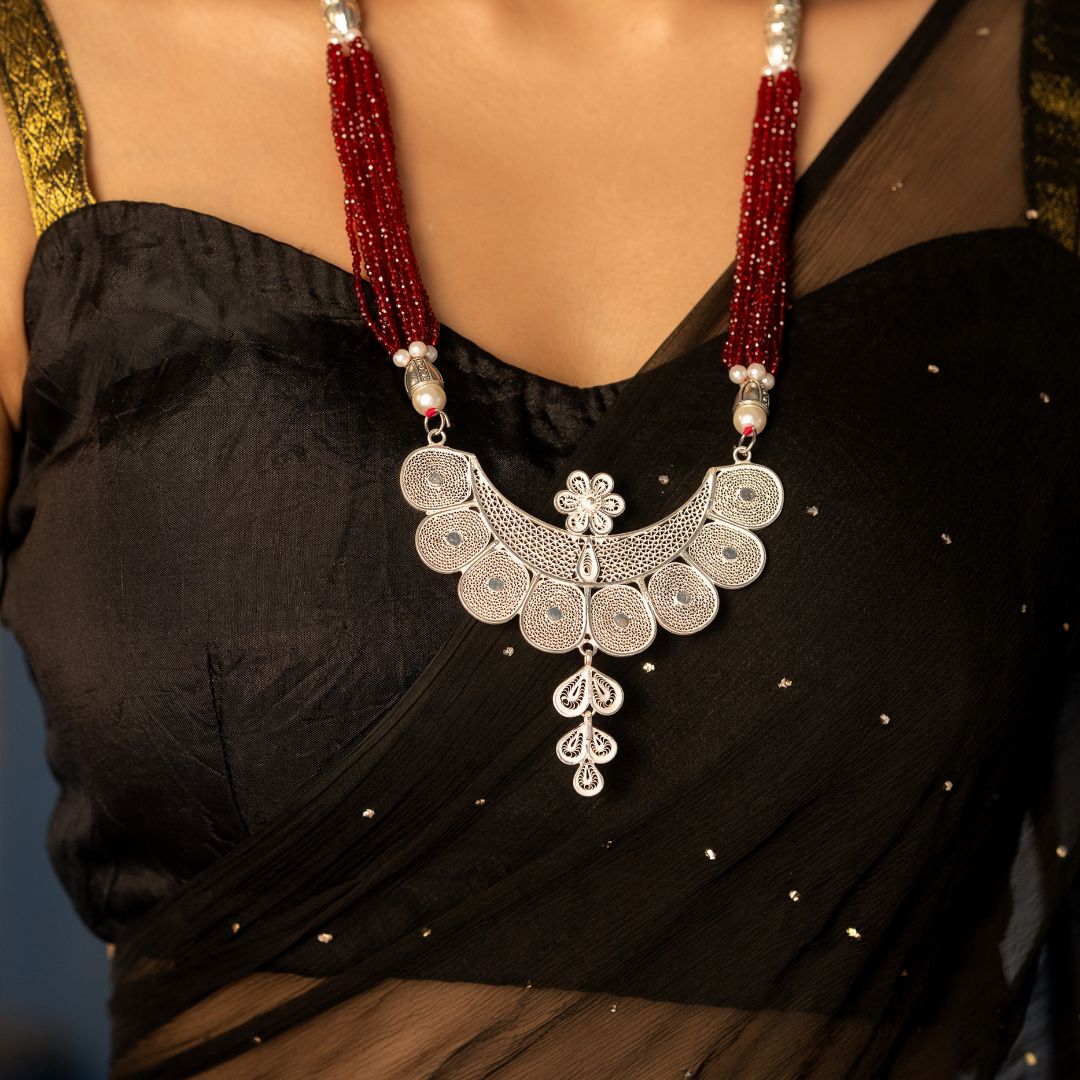 artisan Tarakashi silver necklace 925 Cuttack Odisha