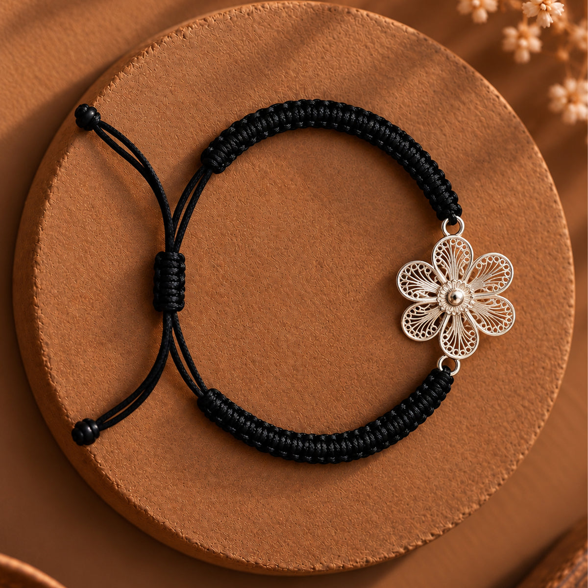 Classic Floral Silver Tarakashi Bracelet