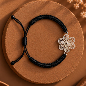 Classic Floral Silver Tarakashi Bracelet