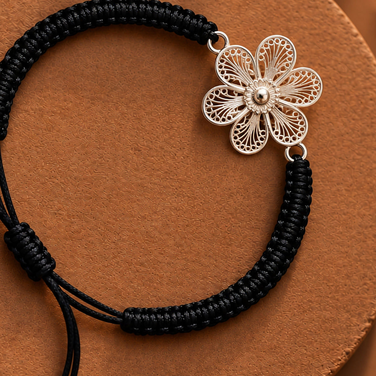 Classic Floral Silver Tarakashi Bracelet