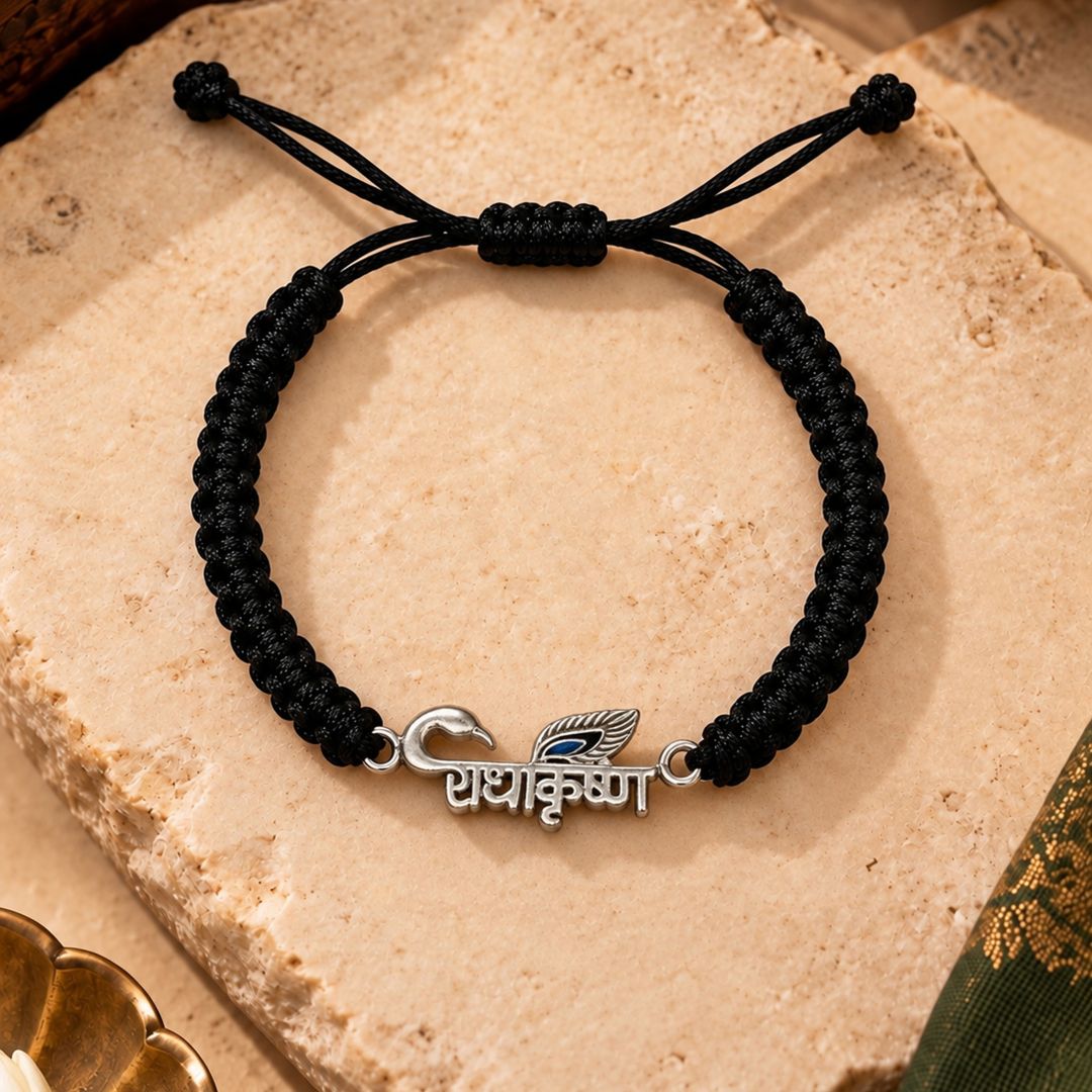Radha Krishna Silver Bracelet