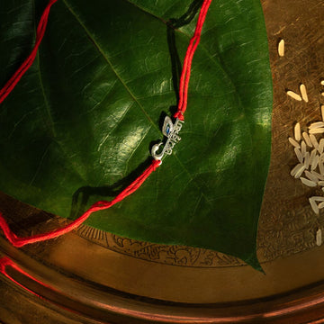 Radha Krishna Silver Rakhi