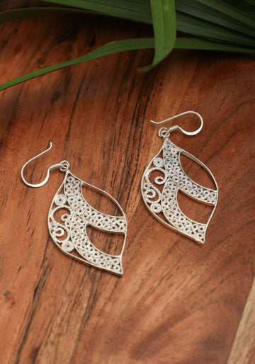 Indragop Silver Filigree Earrings