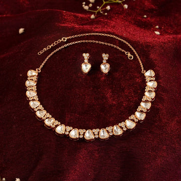 Ruhani Kundan Spark Necklace Set with Earrings
