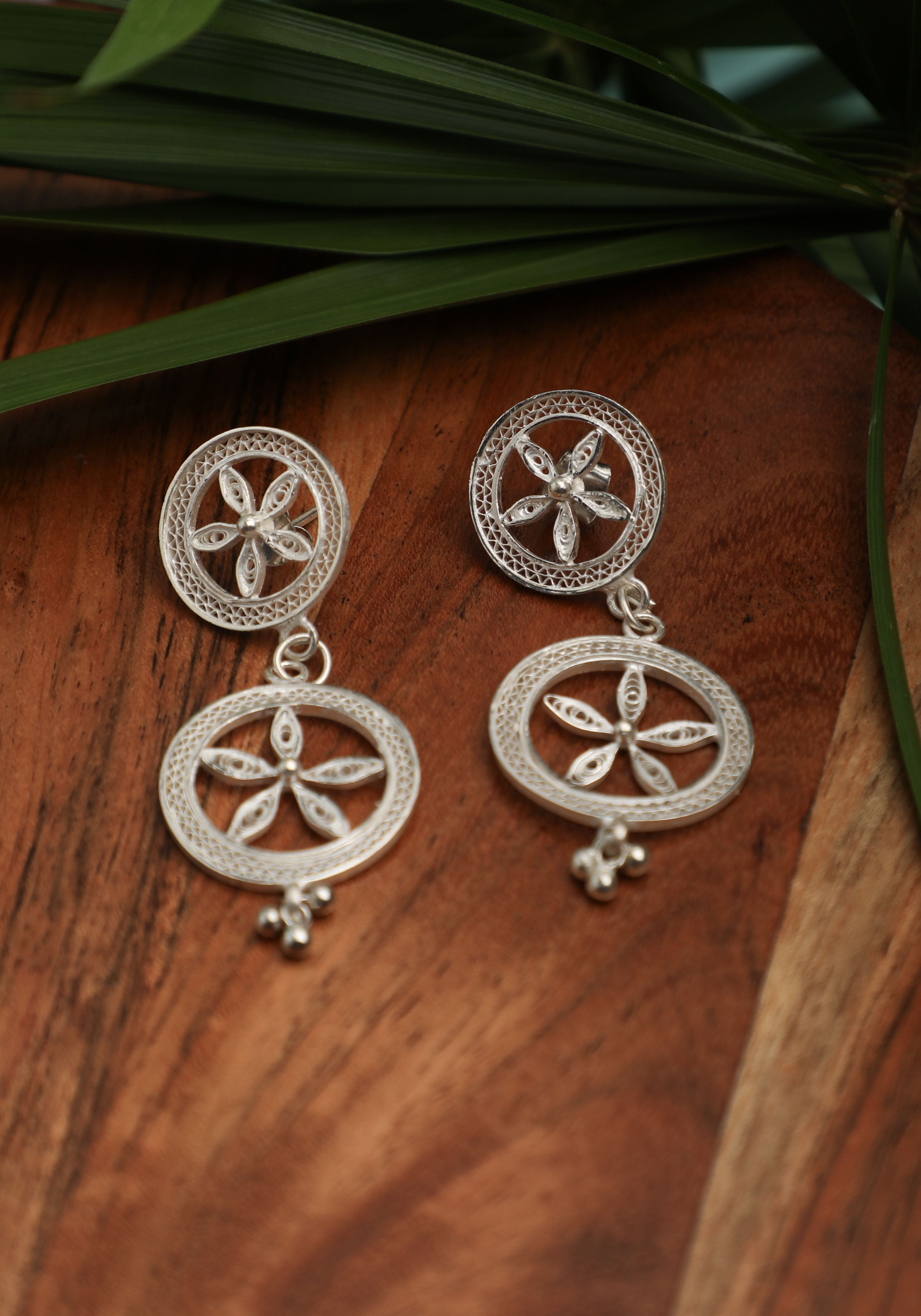 Udita Silver Filigree Earrings