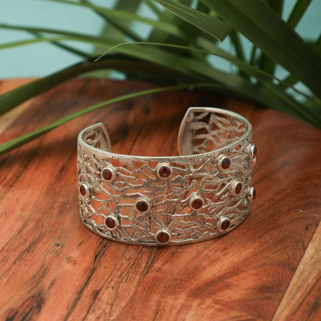 Mridvika Silver Statement Bracelet