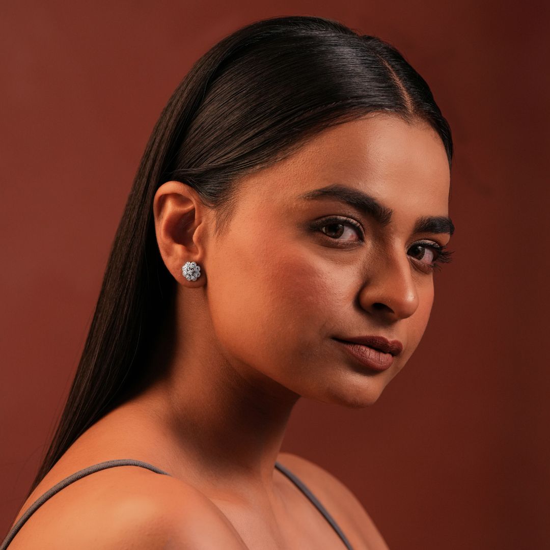 Pushpanjali Silver Studs