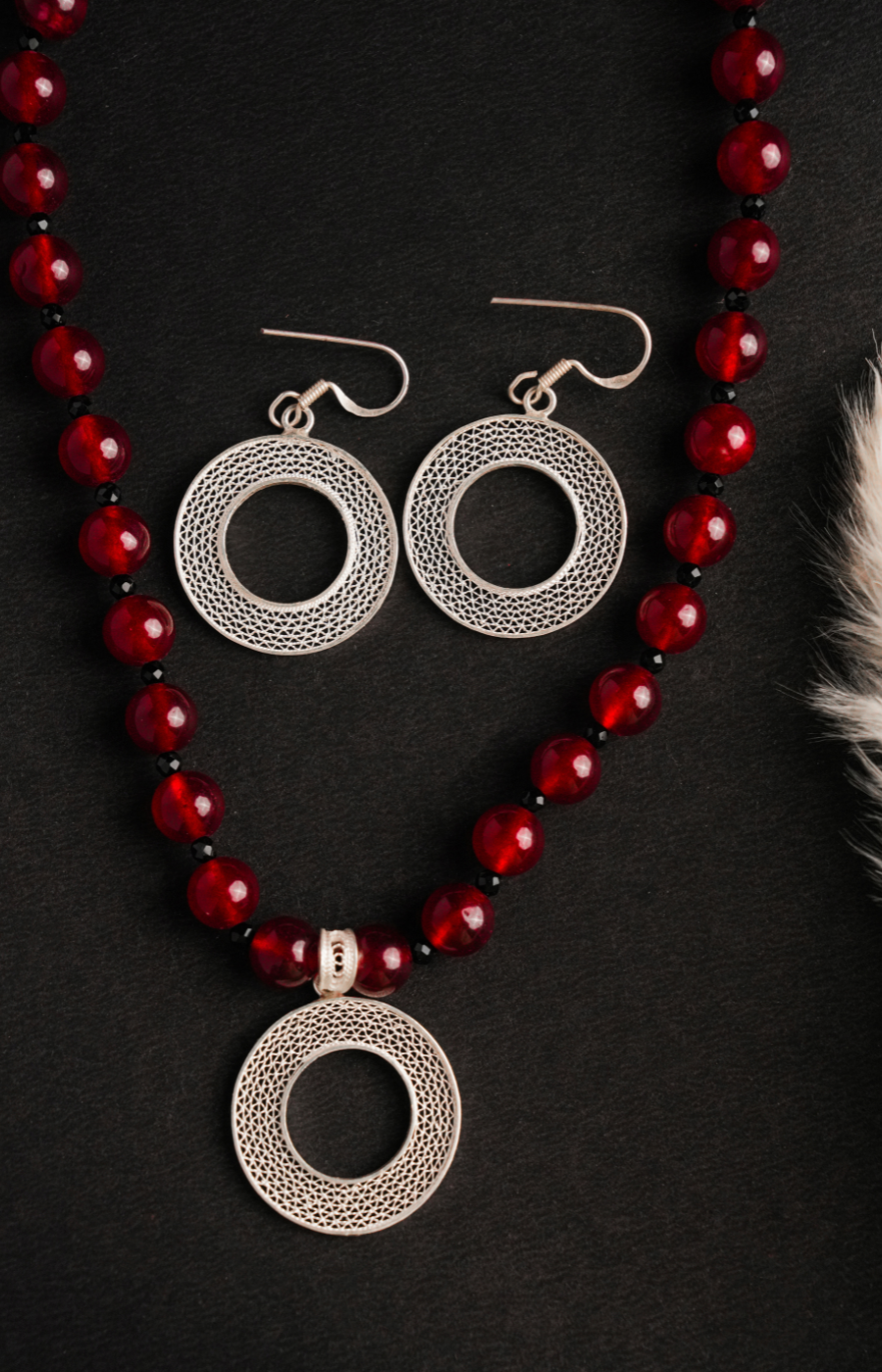 Ring Filigree Pendant Set