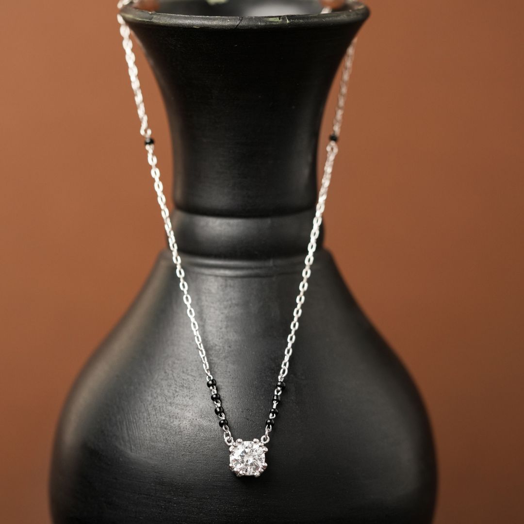 lightweight 925 silver mangalsutra pendant daily wear India