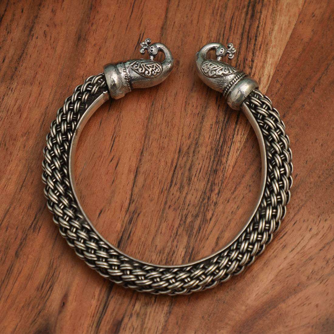 Dvandva Mayura Silver Kada