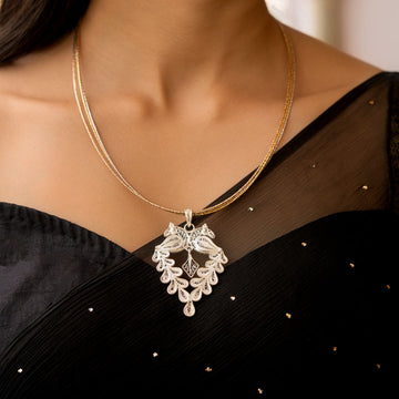 handcrafted Tarakashi filigree 925 silver necklace Odisha India
