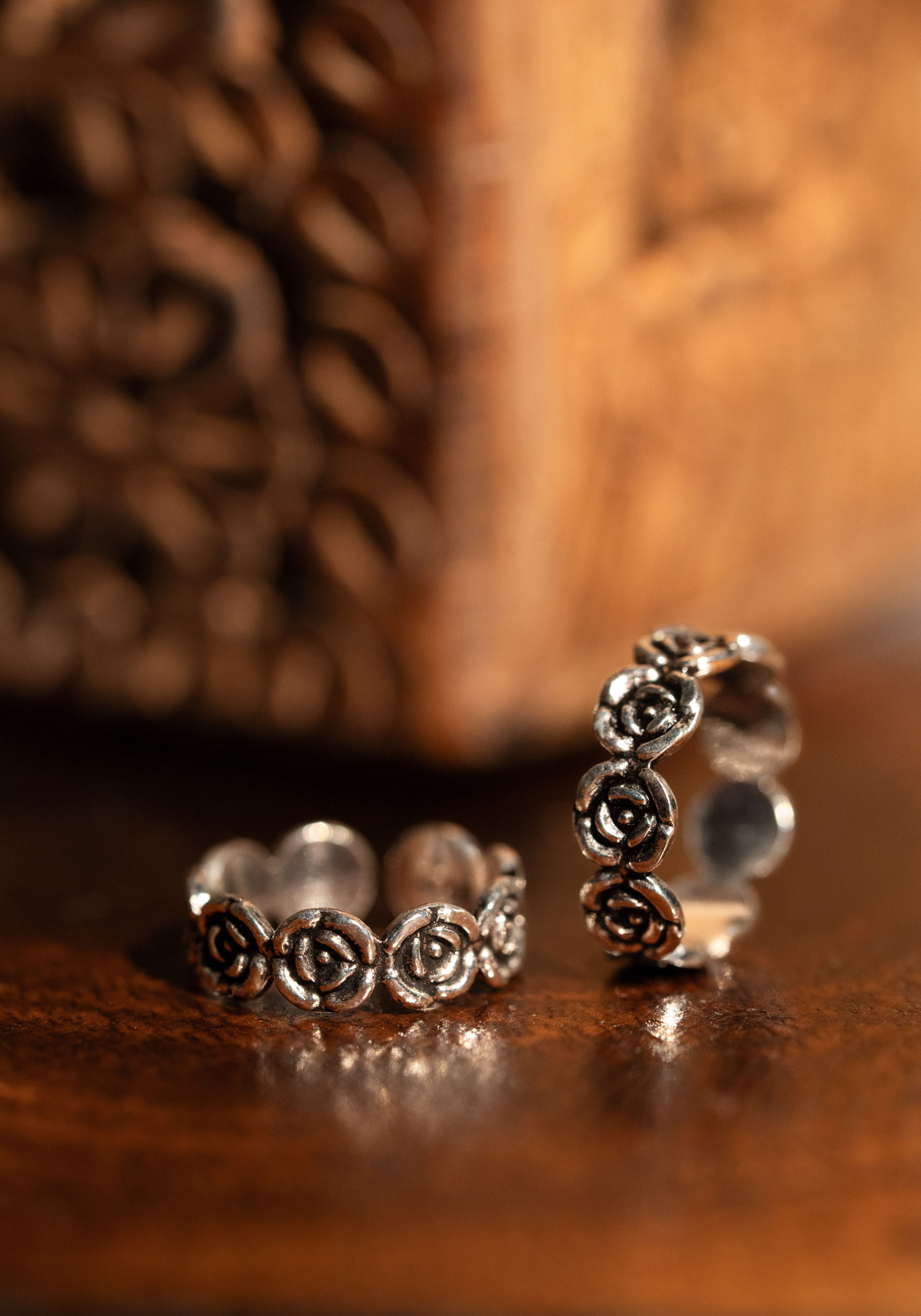 Rose Delicate Bloom Design Toe Ring