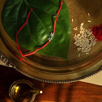 Radha Krishna Silver Rakhi