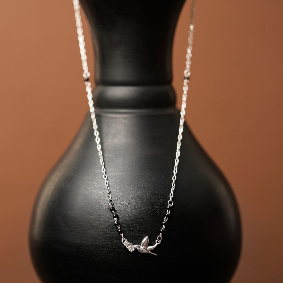 lightweight 925 silver mangalsutra pendant daily wear India