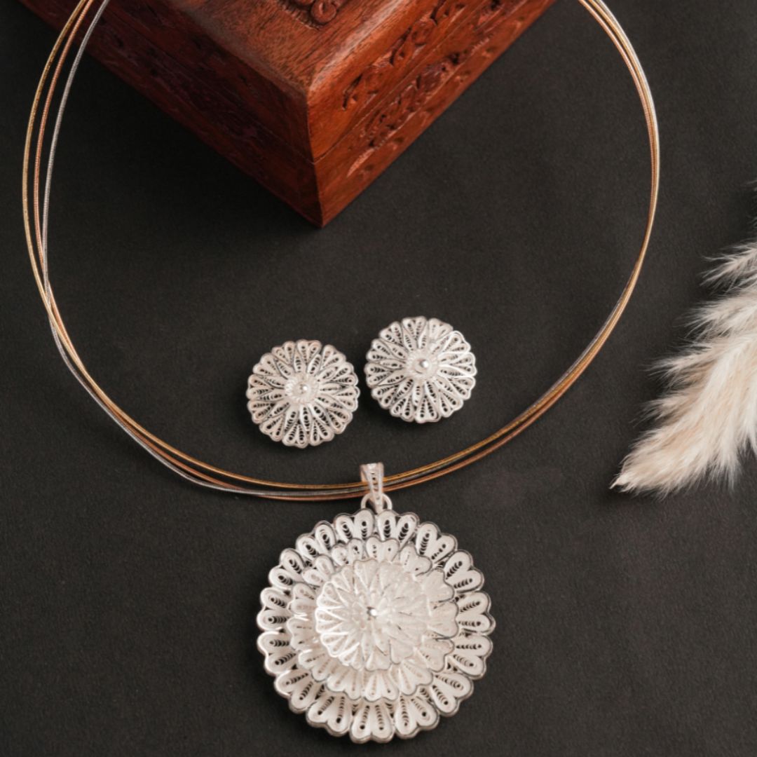 authentic Odisha Tarakashi 925 silver necklace women