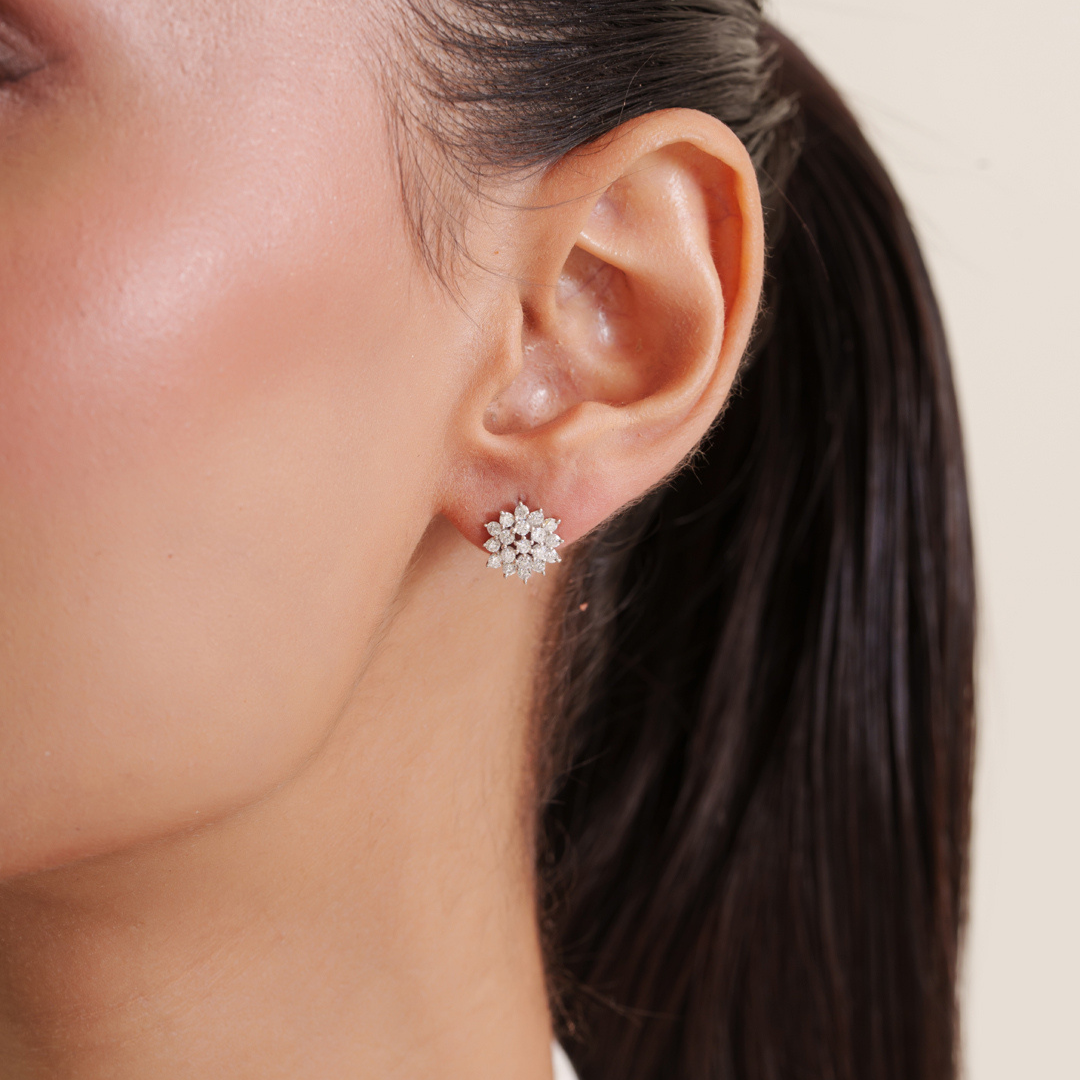 Floral Spark Silver Studs