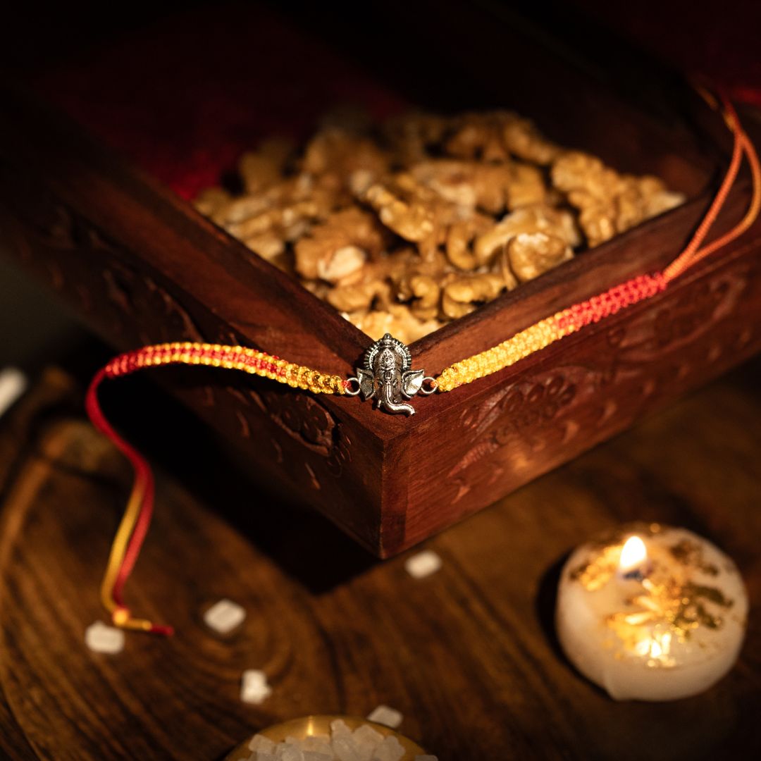 Ganpati Silver Rakhi