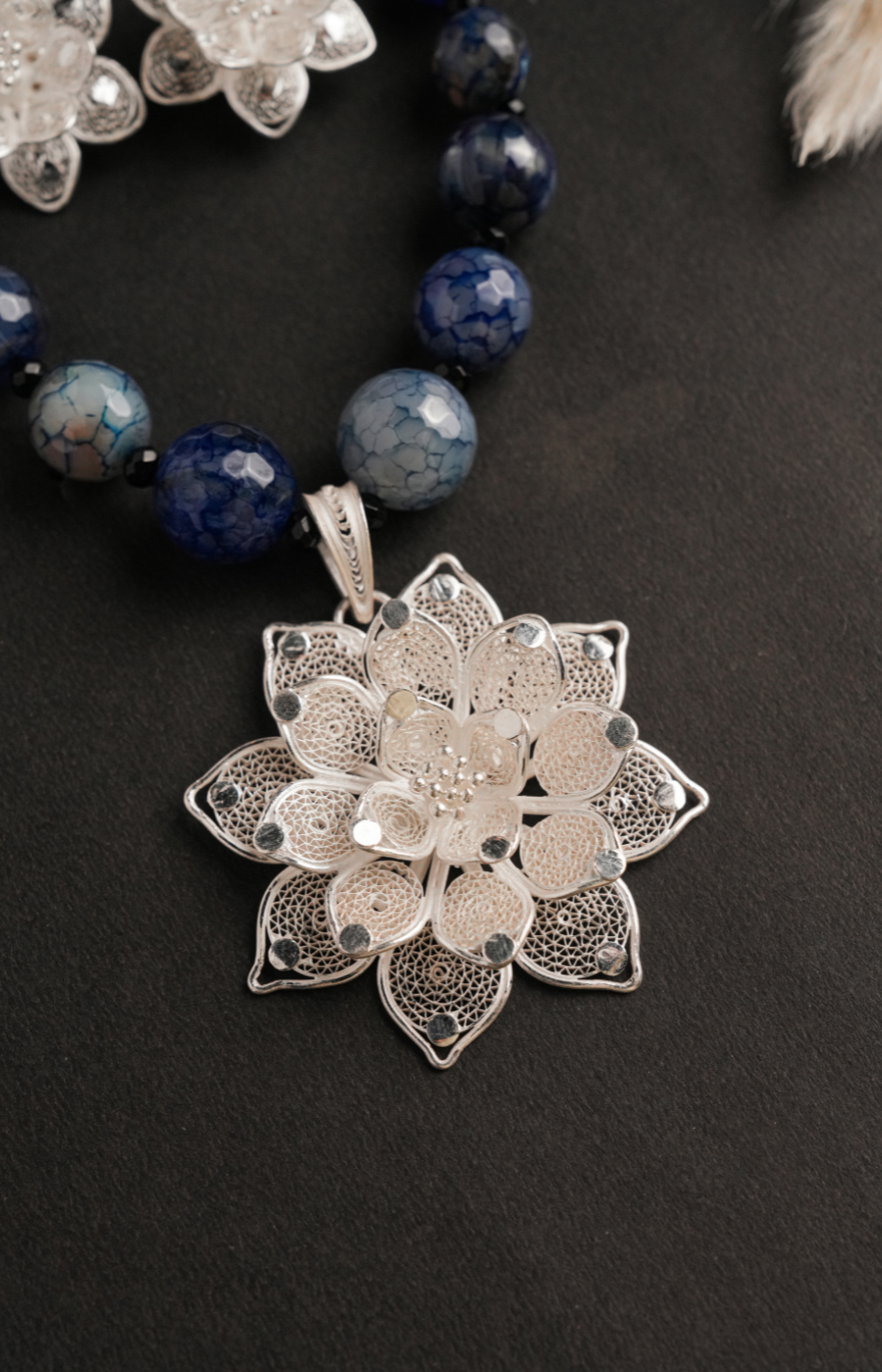 Blue Stone Pendant Set