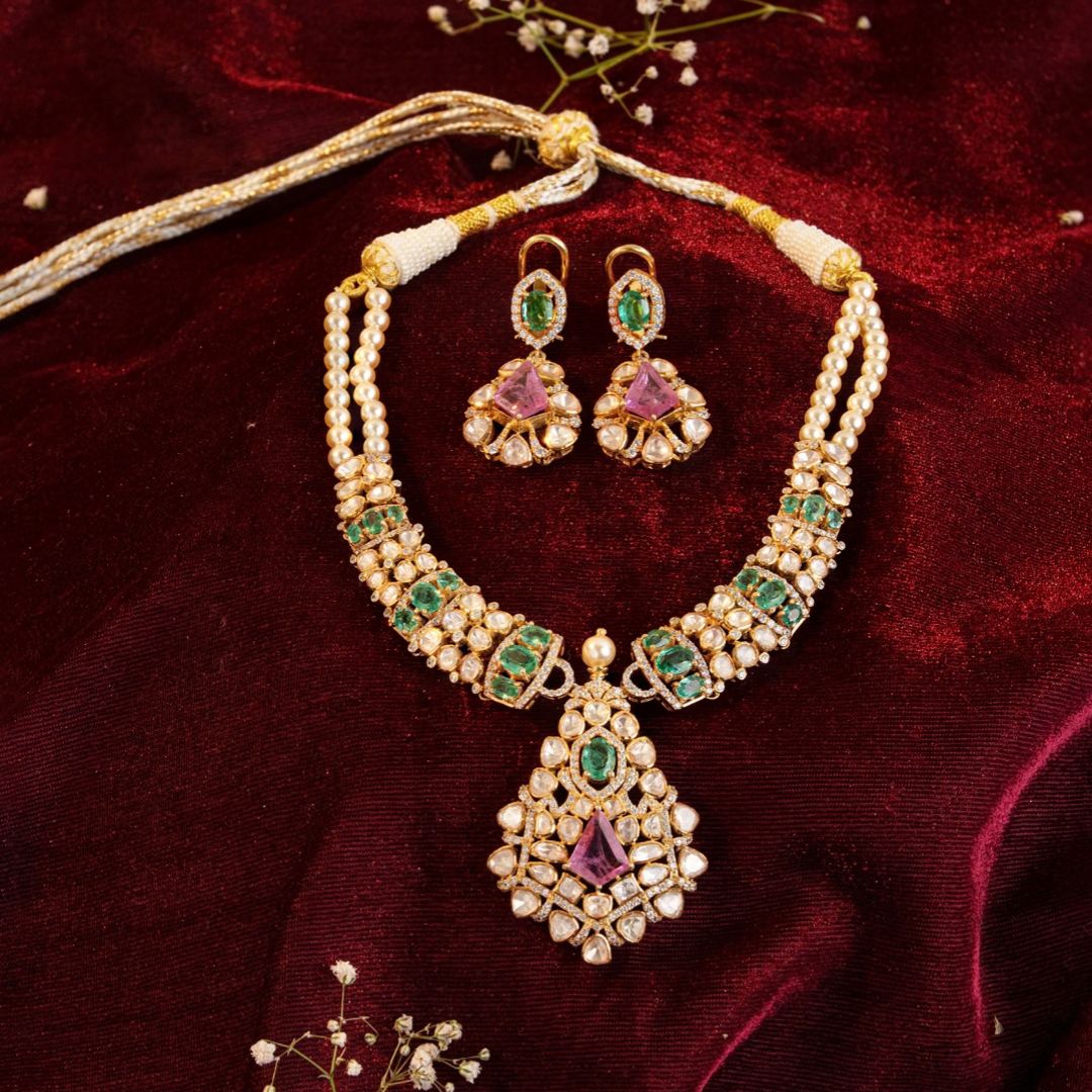 Noorika Royal Kundan Necklace Set with Earrings