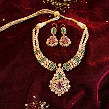 Noorika Royal Kundan Necklace Set with Earrings