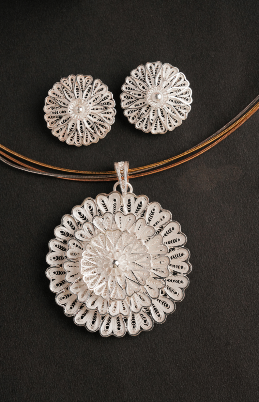 Silver Bloom Filigree Set