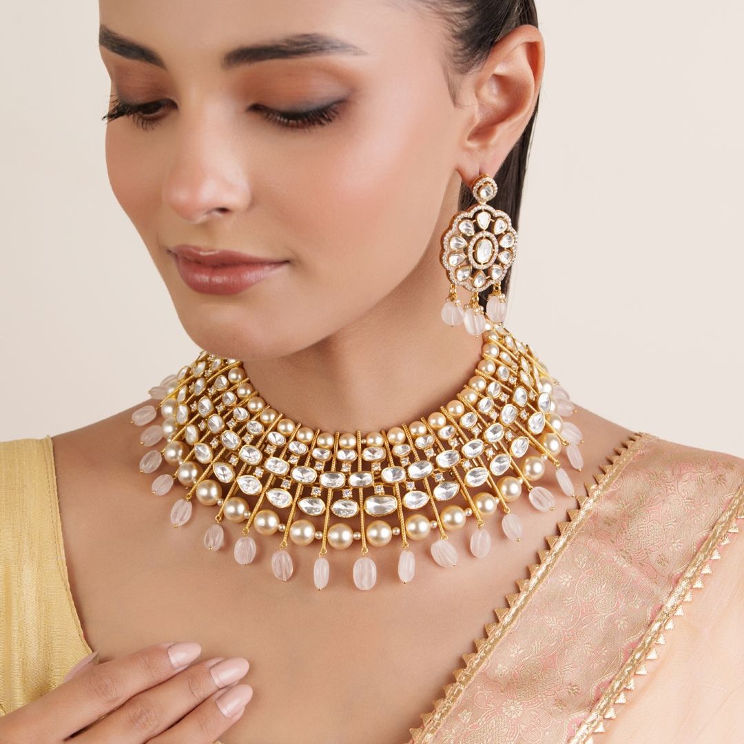 Shahi Noor Kundan Necklace Set with Earrings