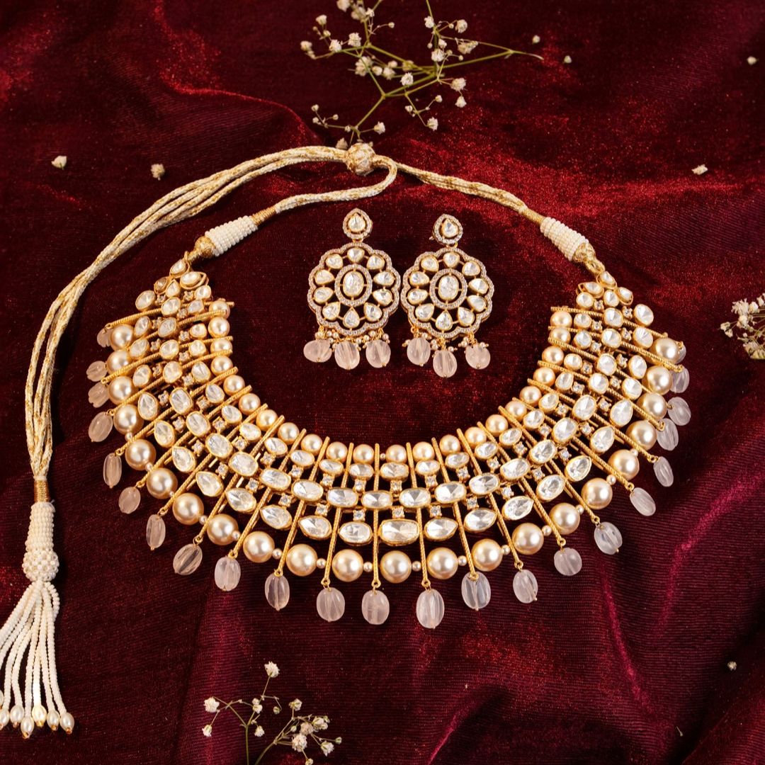 Shahi Noor Kundan Necklace Set with Earrings