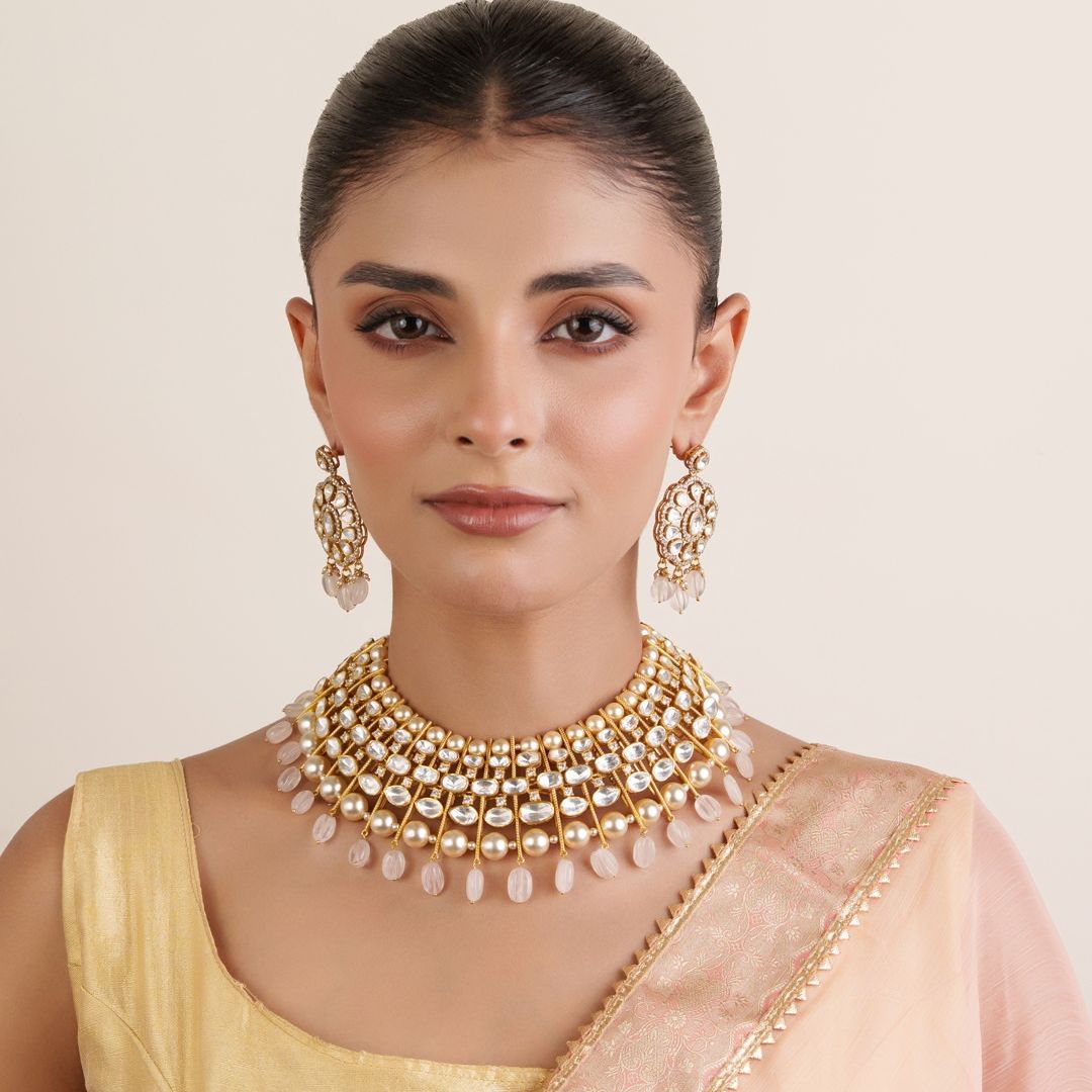 Shahi Noor Kundan Necklace Set with Earrings