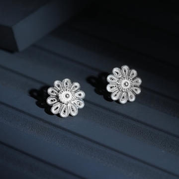 traditional Tarakashi filigree silver jhumkas India