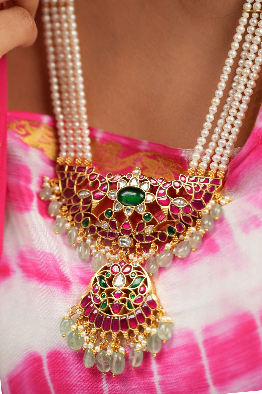 Classic Meena Kundan Necklace