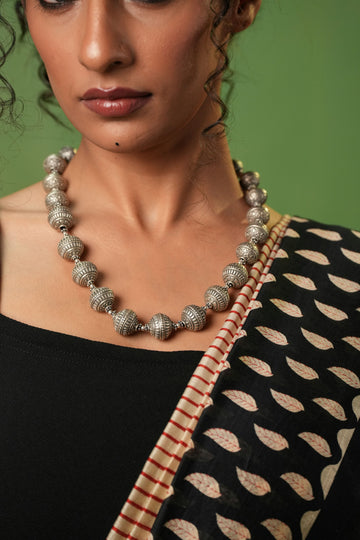Bold Beaded Oxidized Necklace