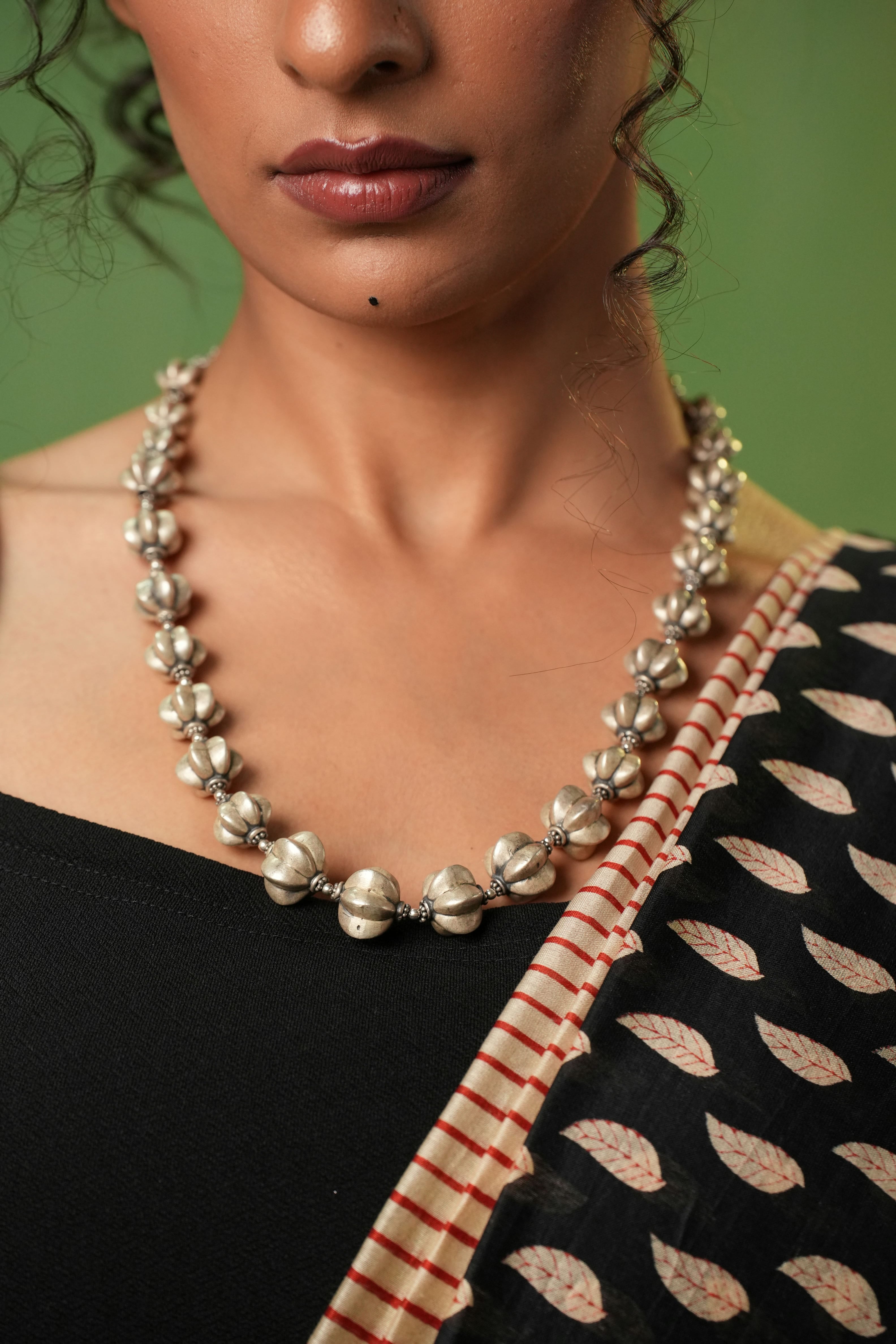 Earthy Bead Oxidized Necklace