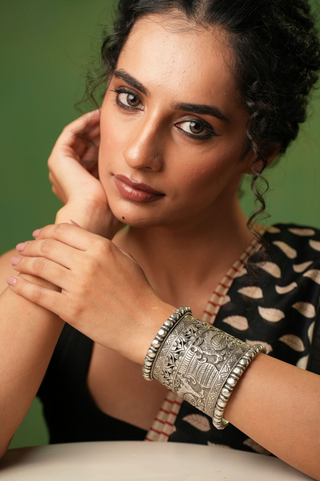 Classic Peacock Motif Cuff