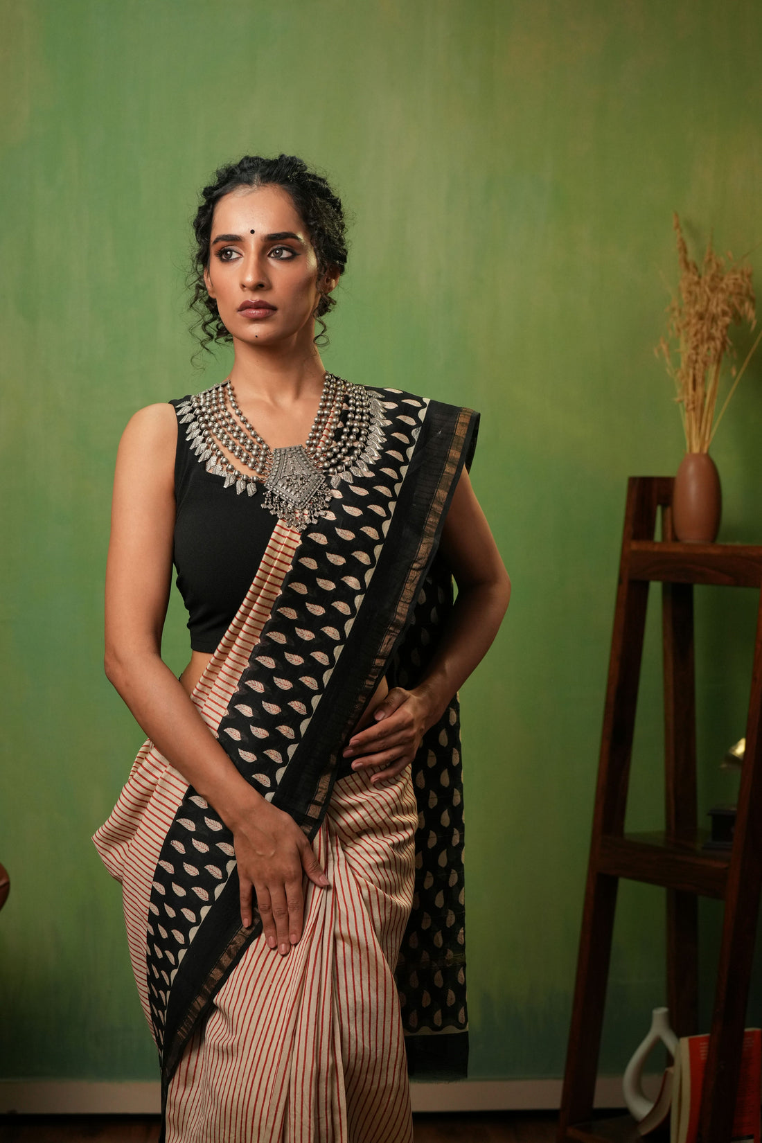 Royal Multi Strand Oxidized Necklace