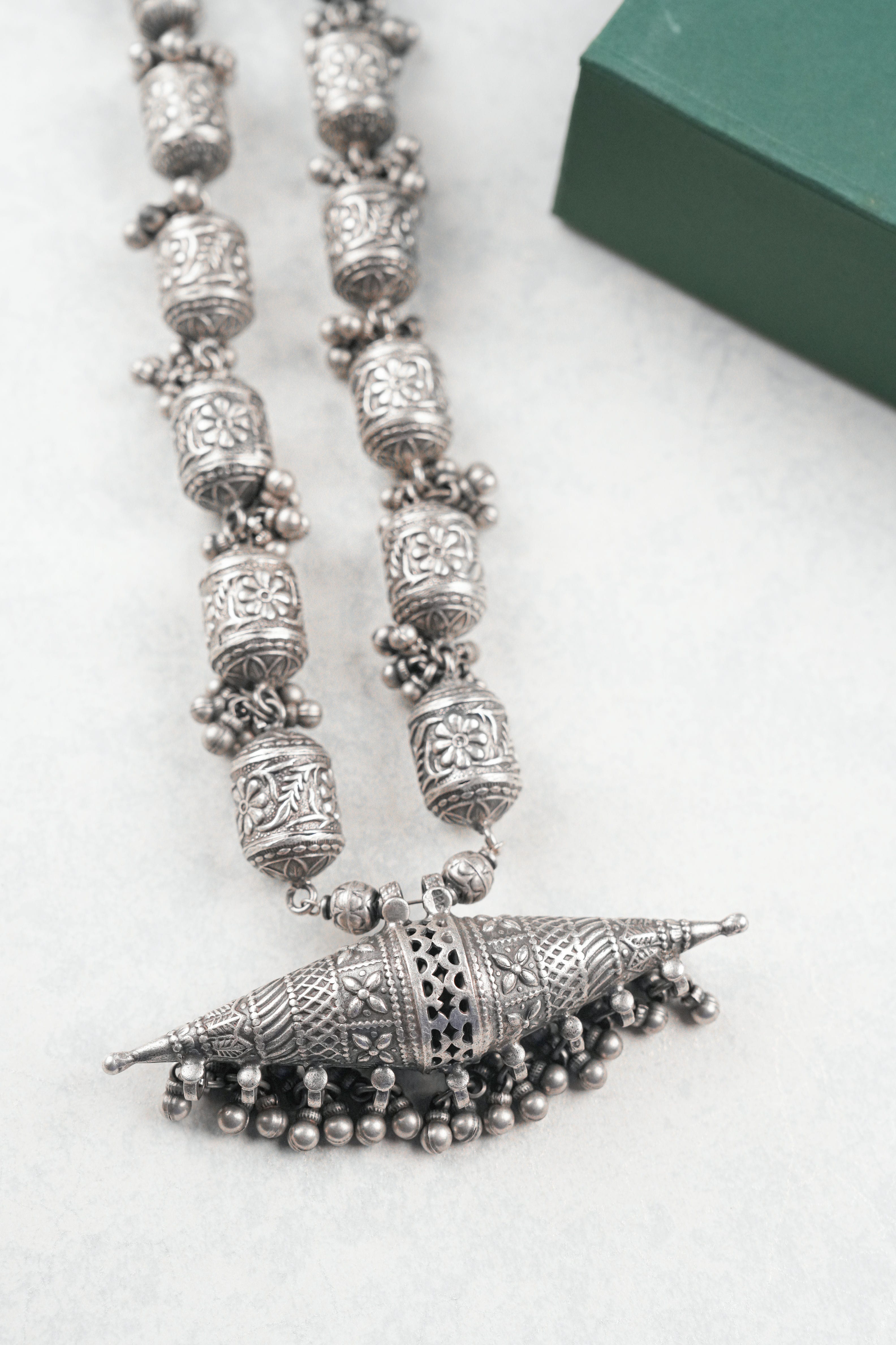 Large Cylindrical Beads Necklace