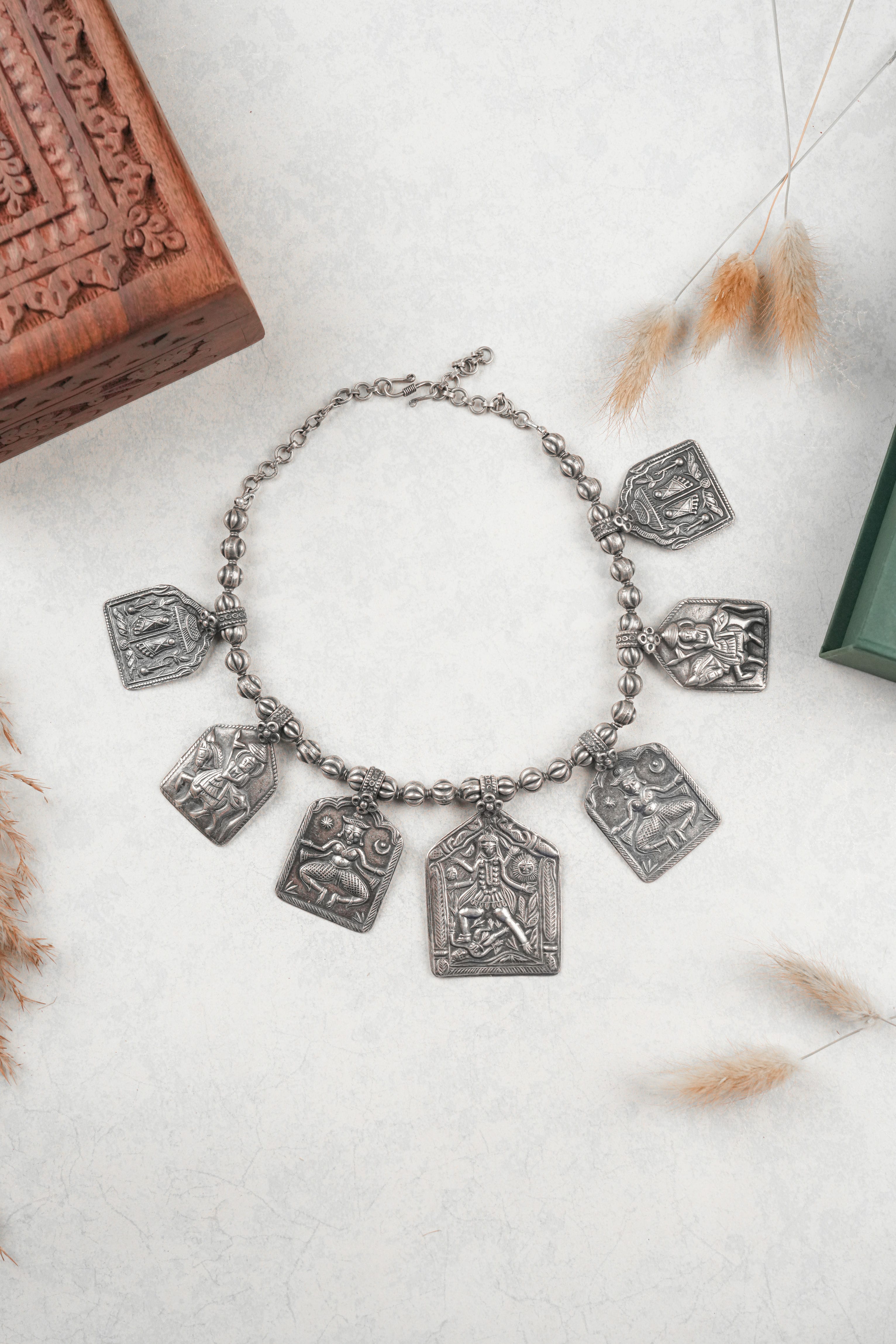 Antique Figurative Silver Necklace