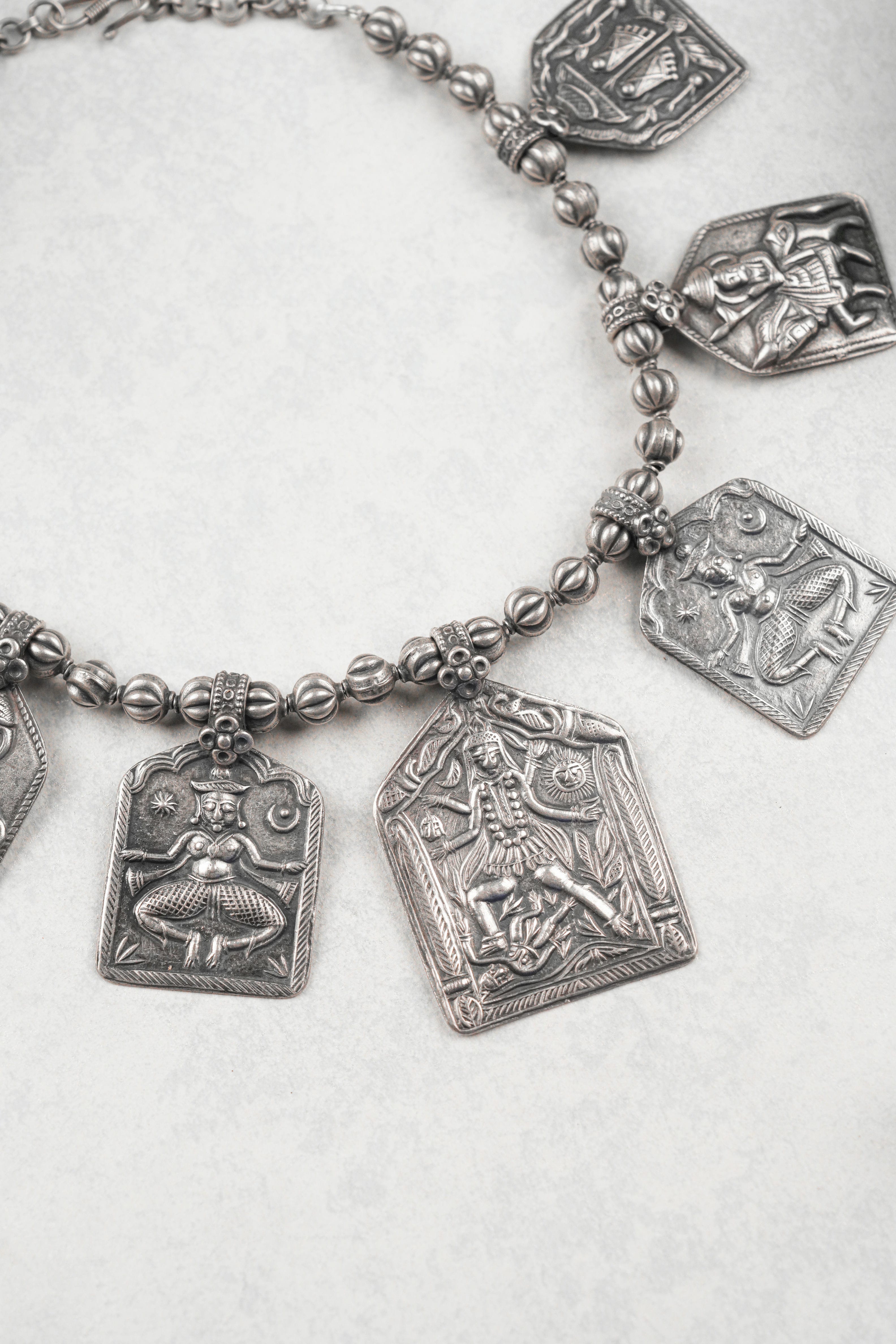 Antique Figurative Silver Necklace