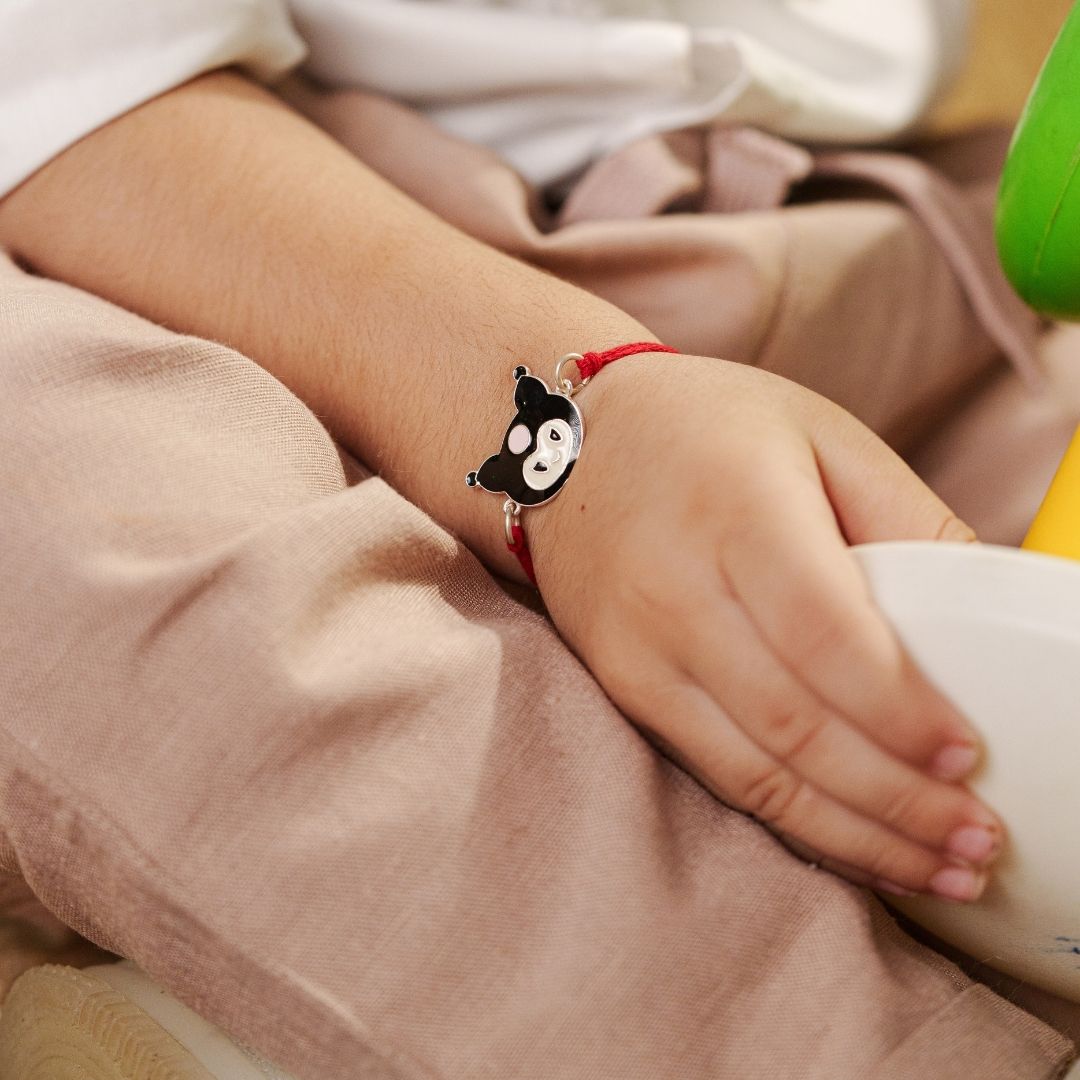 Black Bunny Charm Kids Rakhi