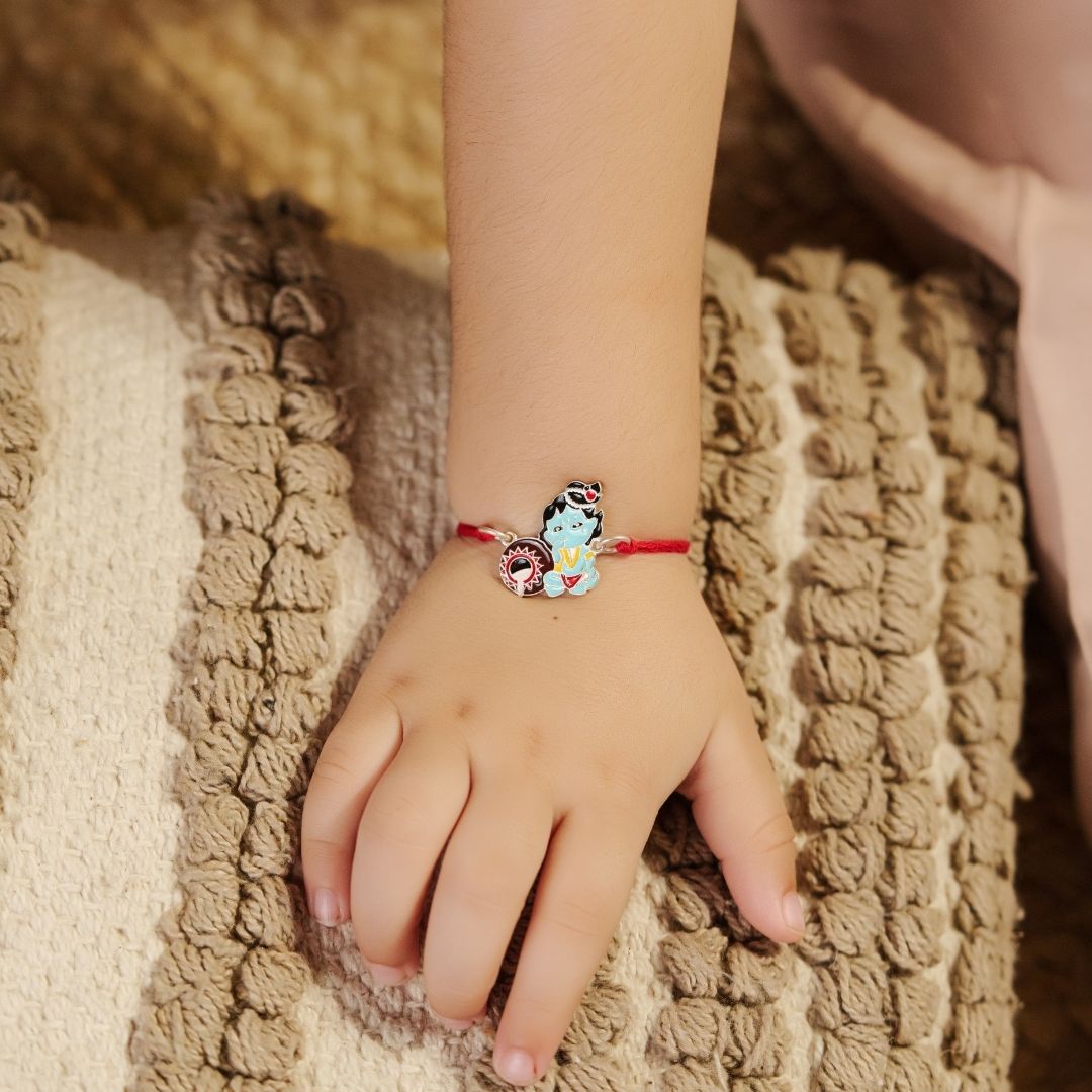 Makhan Chor Silver Kids Rakhi