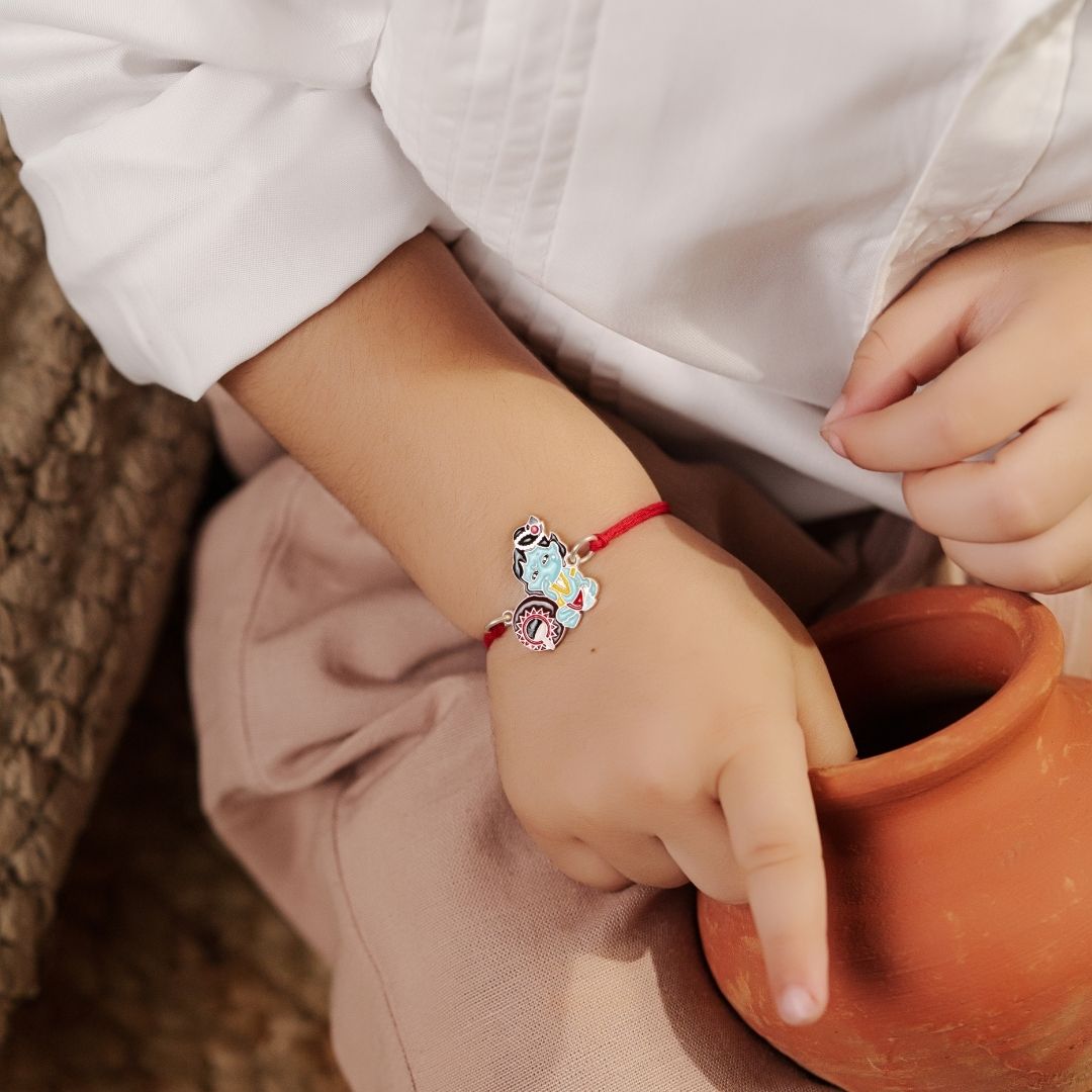 Makhan Chor Silver Kids Rakhi