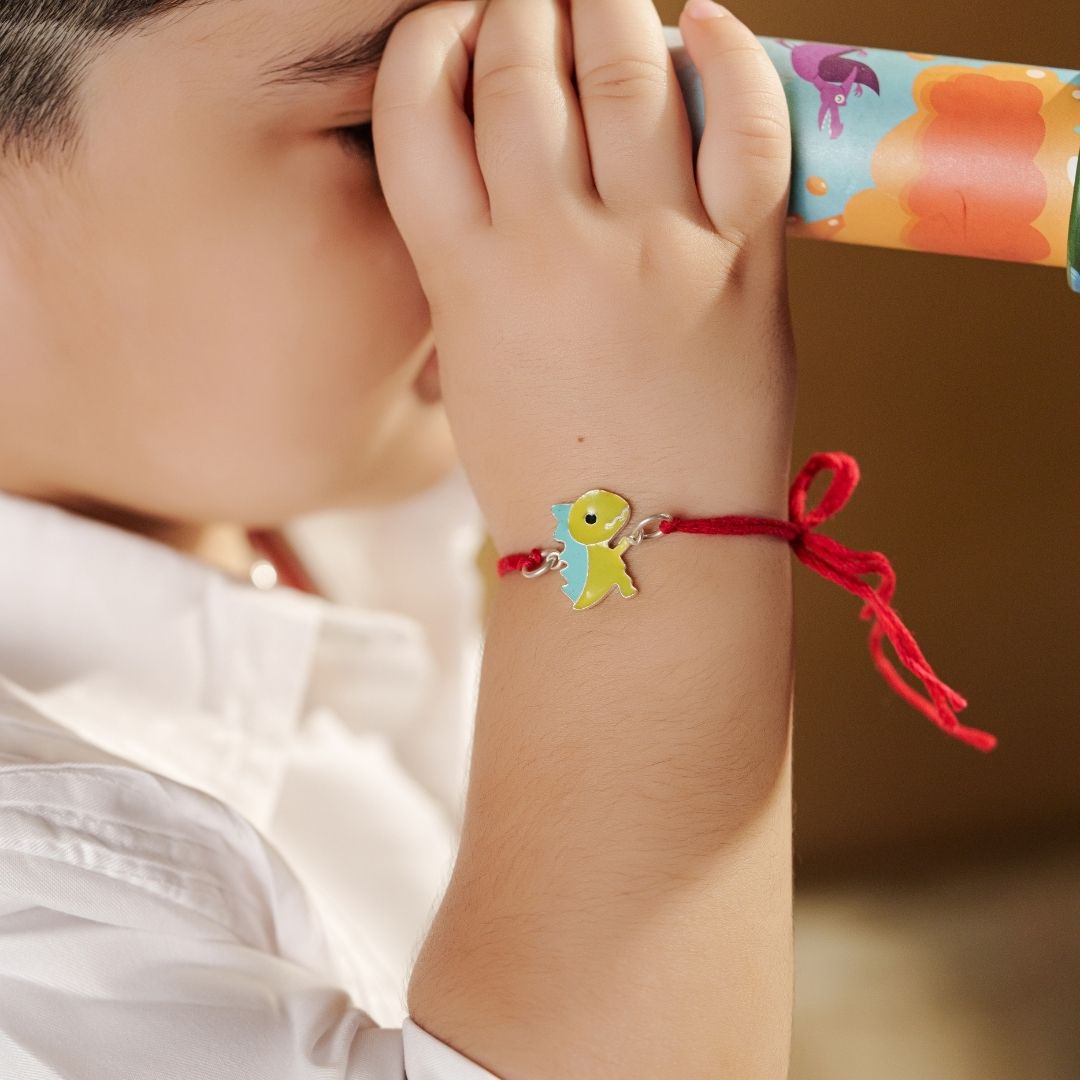 Lime Dino Kids Rakhi