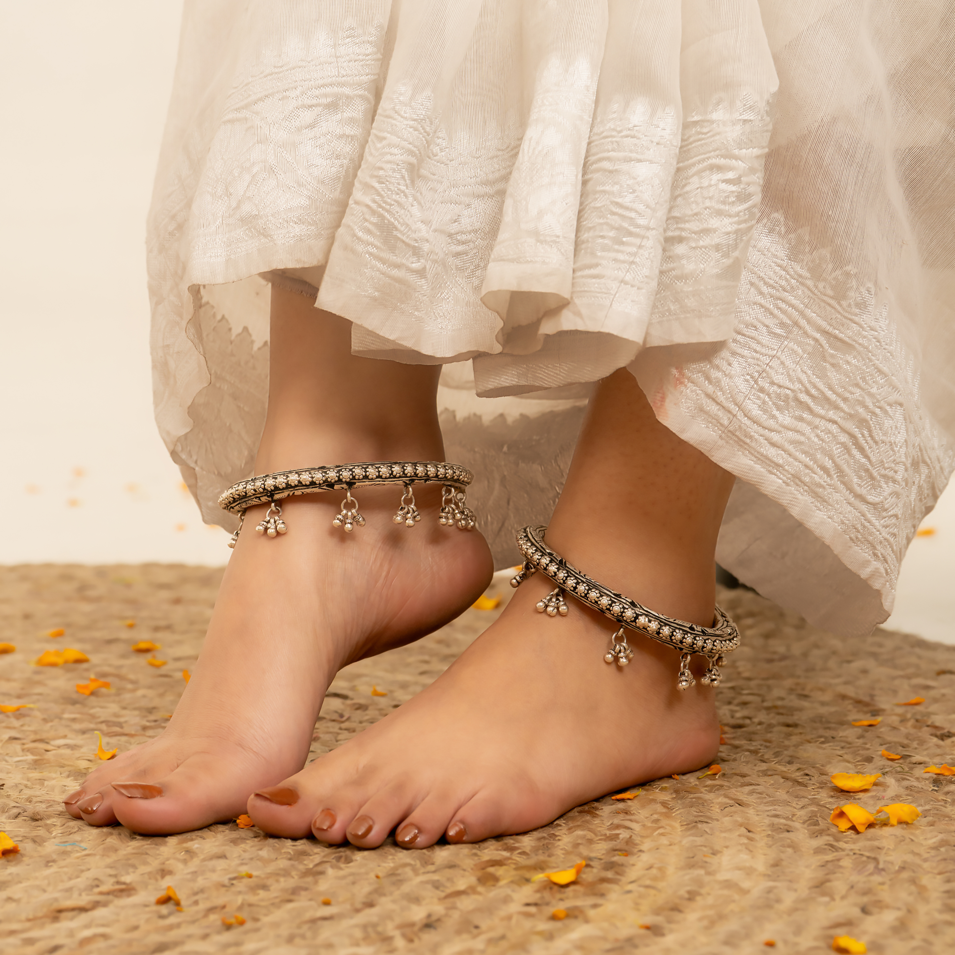 buy Banjara tribal 925 silver anklets online India