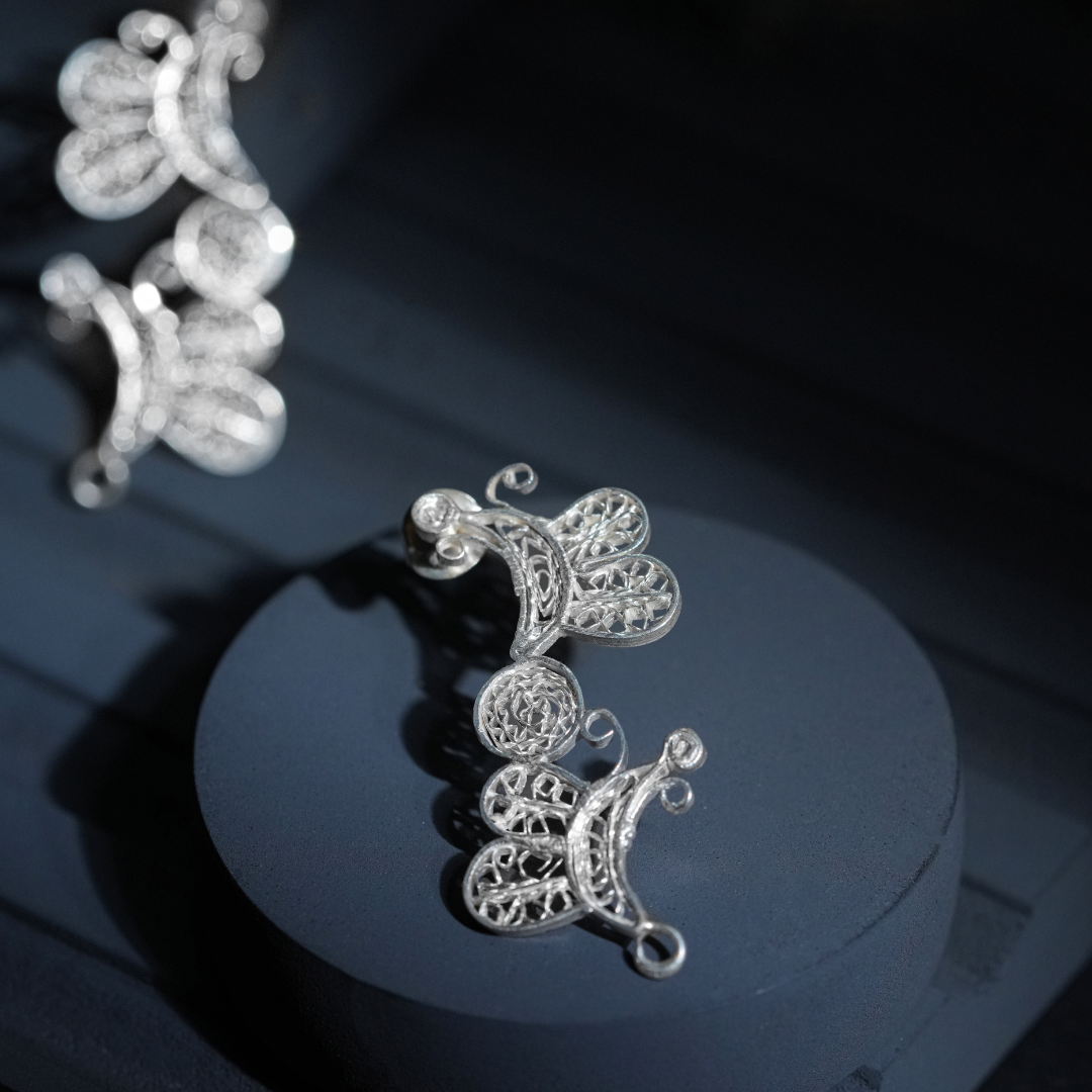 Odisha filigree silver earrings artisan craft India