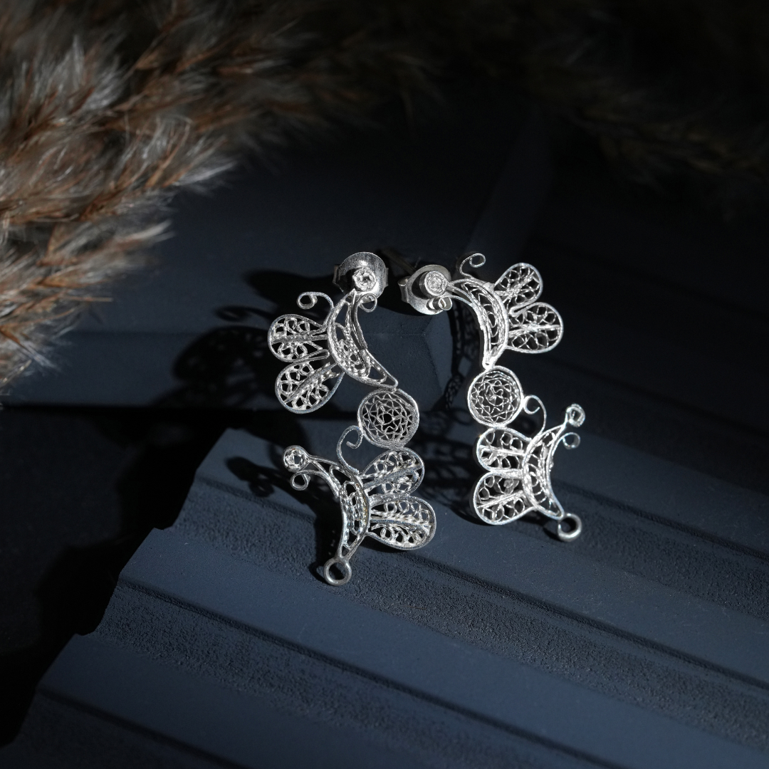 Odisha filigree silver earrings artisan craft India
