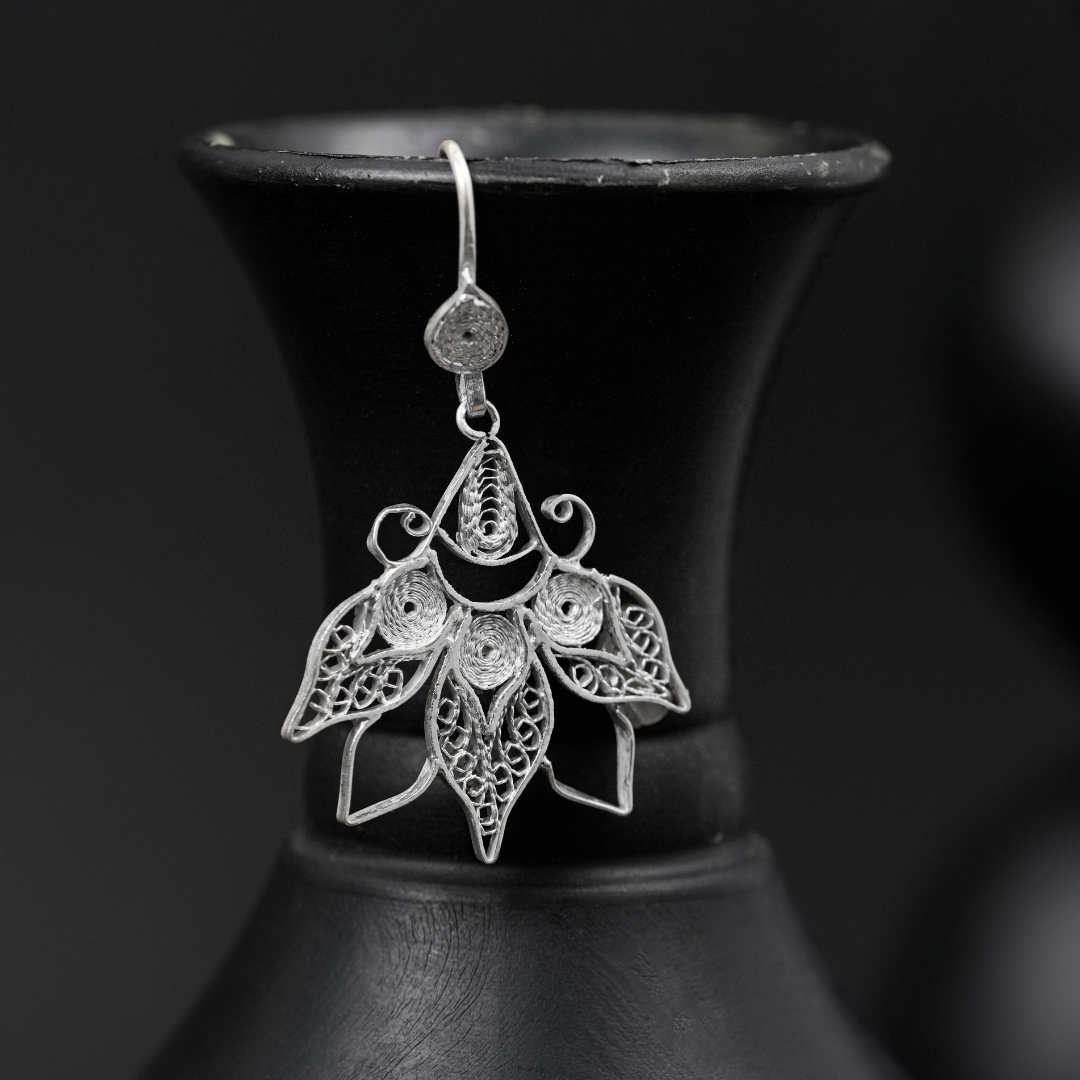 artisan Tarakashi silver earrings 925 Cuttack Odisha