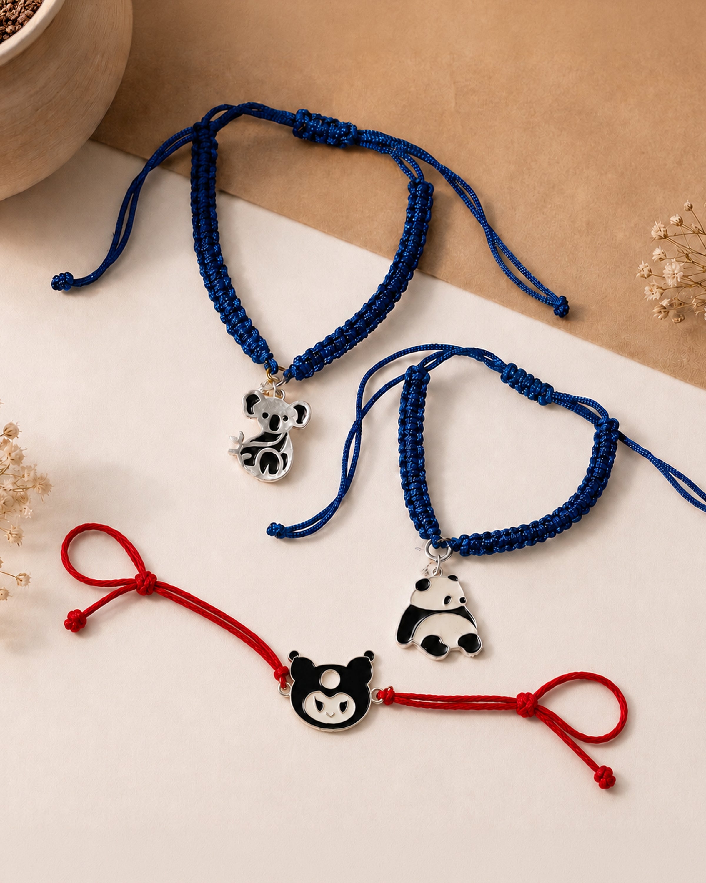 Cute Critters Kids Silver Rakhi Combo
