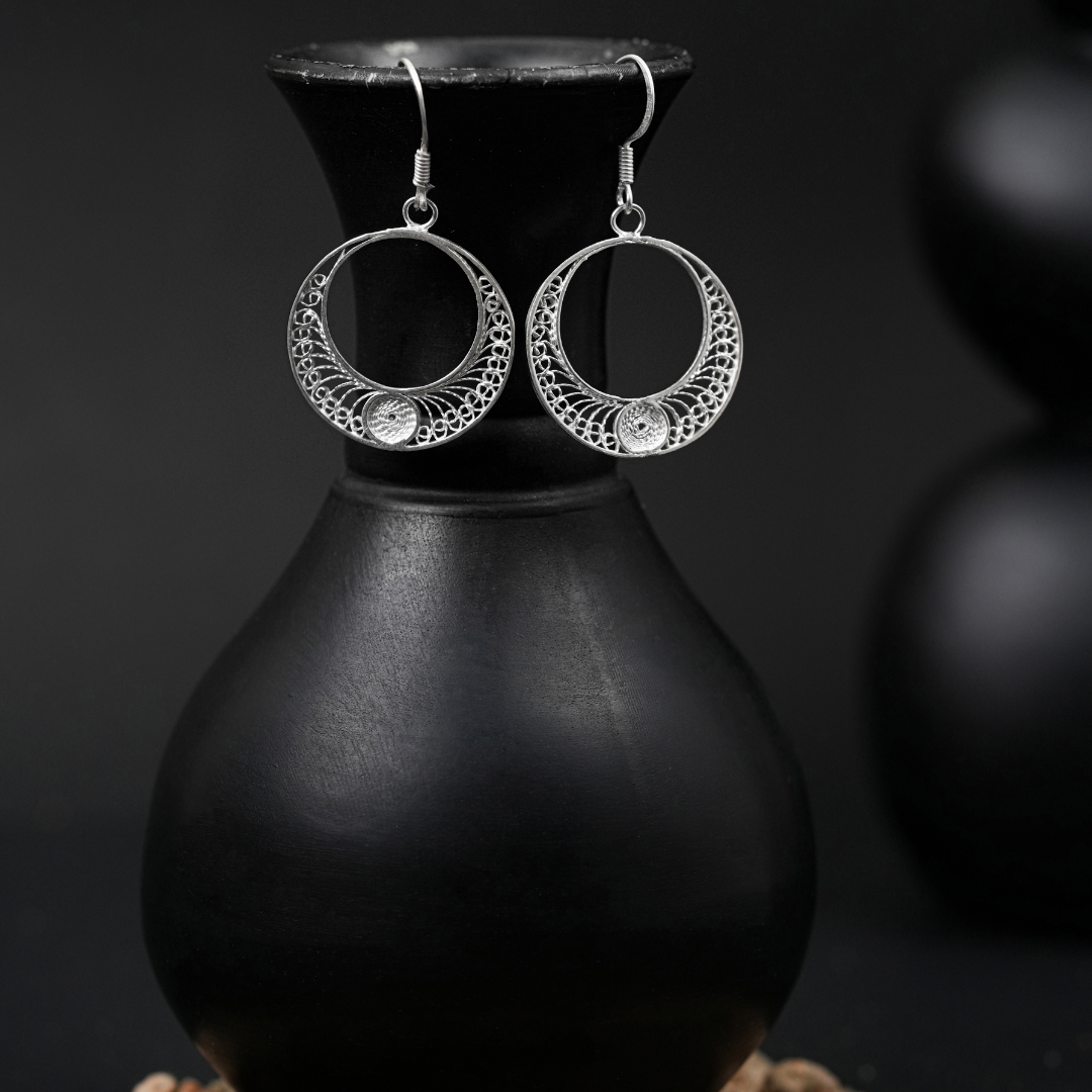 Odisha filigree silver earrings artisan craft India