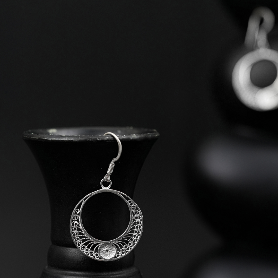 Odisha filigree silver earrings artisan craft India