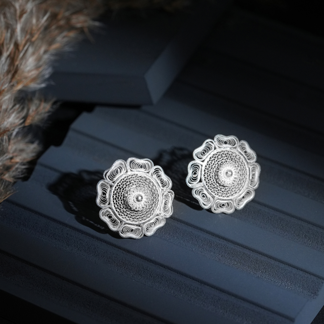Odisha filigree silver earrings artisan craft India